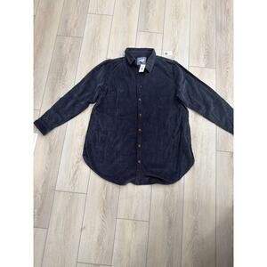L.L.Bean Corduroy Relaxed Tunic Shirt XL Carbon Navy